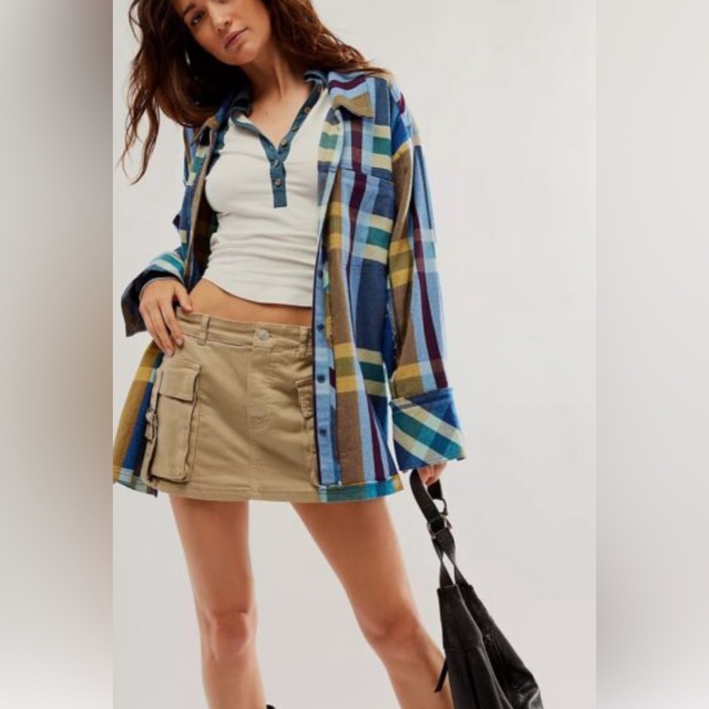Free People We The Free So Long Summer Plaid Sz Large